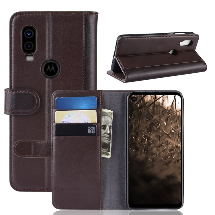 Custodia Protettiva Per Custodia In Pelle Crosta Per Motorola P40 - Marrone-1