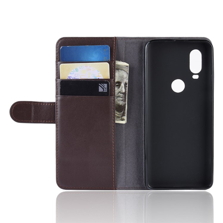 Custodia Protettiva Per Custodia In Pelle Crosta Per Motorola P40 - Marrone-5