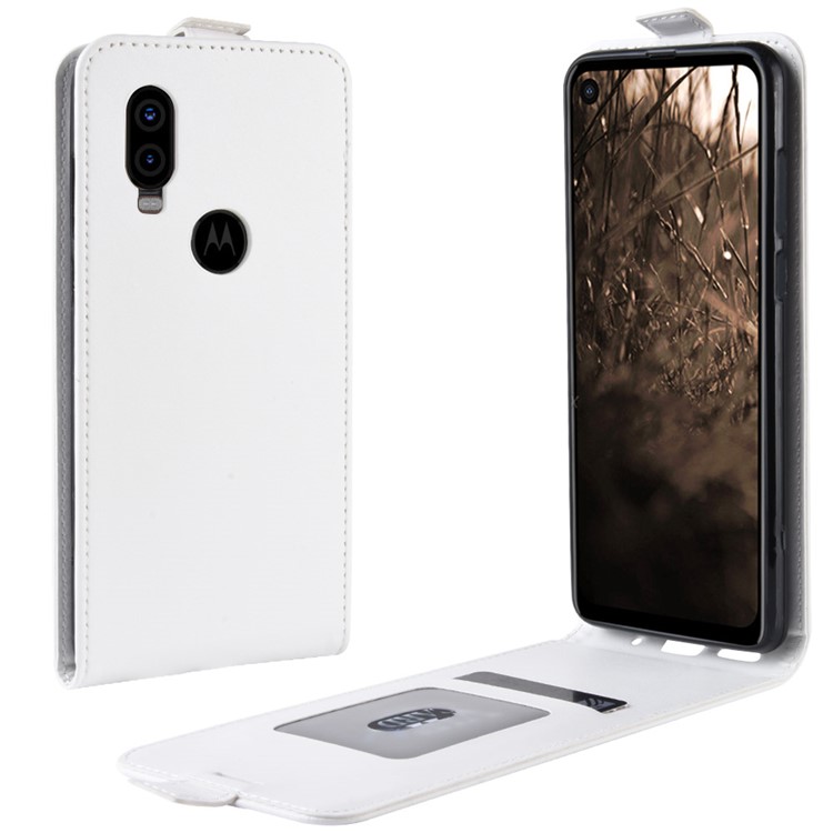 Crazy Horse Vertical Flip Leather Protection Case for Motorola P40 - White-1