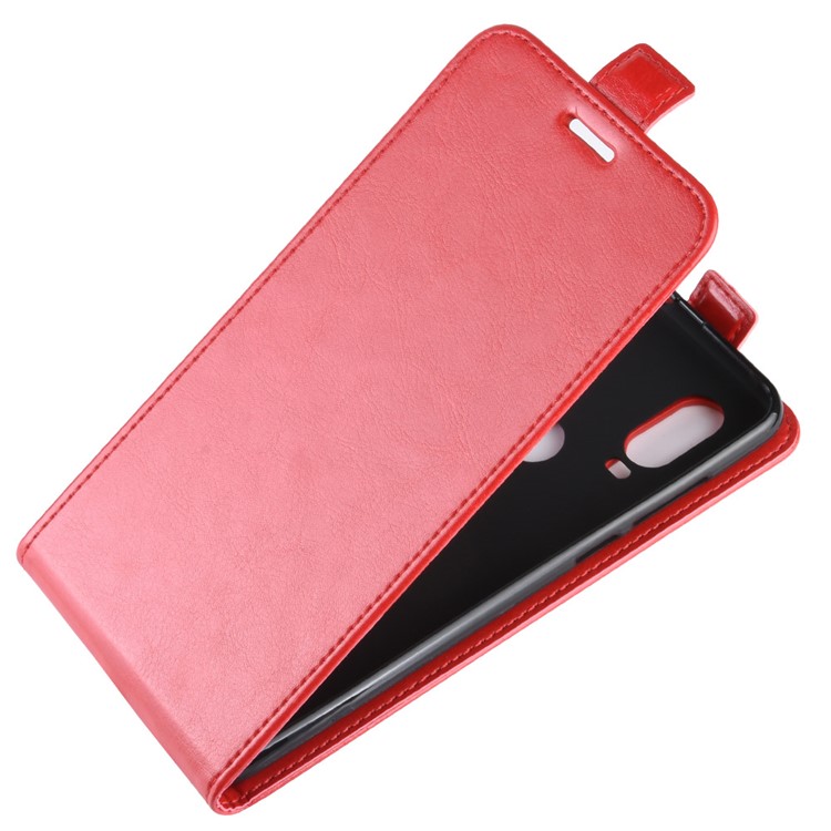 Crazy Horse Vertical Flip Leather Protection Case for Motorola P40 - Red-3