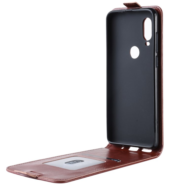 Crazy Horse Vertical Flip Leather Protection Case for Motorola One Vision / P50 - Brown-2
