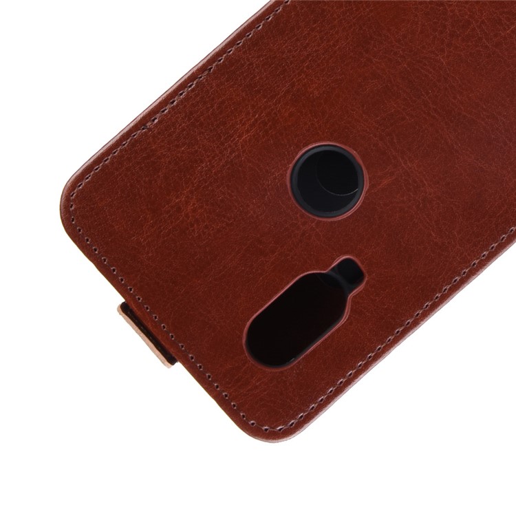 Crazy Horse Vertical Flip Leather Protection Case for Motorola One Vision / P50 - Brown-3
