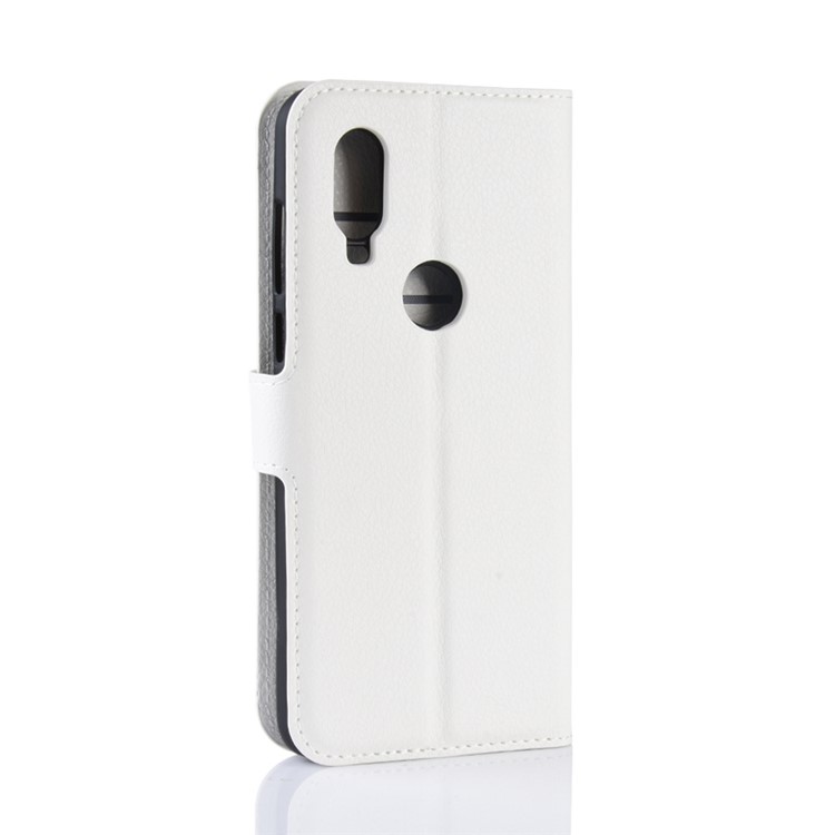For Motorola One Vision / P50 Litchi Skin PU Leather Wallet Phone Case - White-6