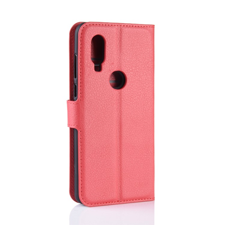 For Motorola One Vision / P50 Litchi Skin PU Leather Wallet Phone Case - Red-6