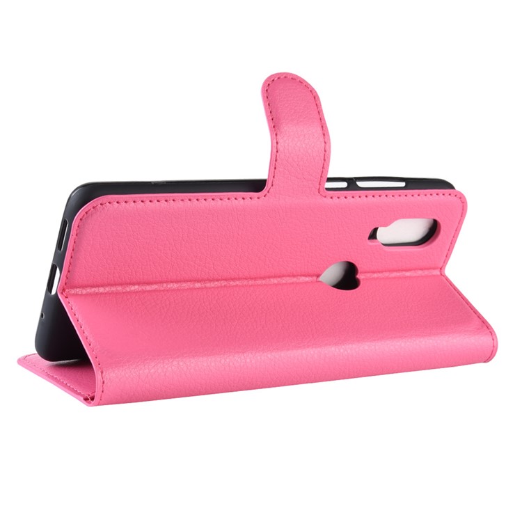 Für Motorola P40 Litschi Haut PU Leder Brieftasche Handyhülle - Rose-5