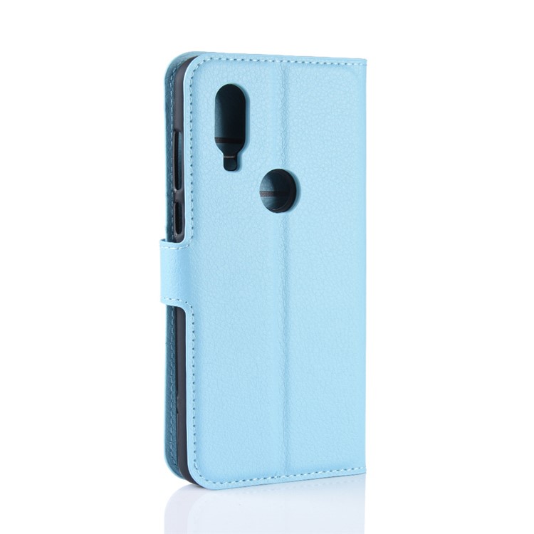 For Motorola P40 Litchi Skin PU Leather Wallet Phone Case - Blue-6