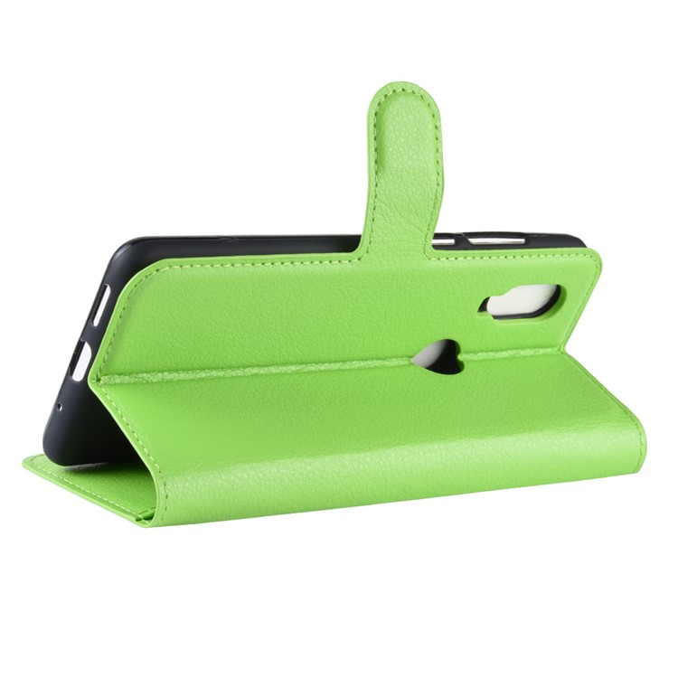 For Motorola P40 Litchi Skin PU Leather Wallet Phone Case - Green-5