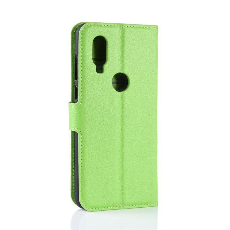 For Motorola P40 Litchi Skin PU Leather Wallet Phone Case - Green-6