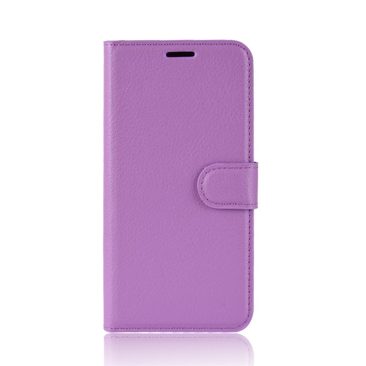 For Motorola One Vision / P50 Litchi Skin PU Leather Wallet Phone Case - Purple-2