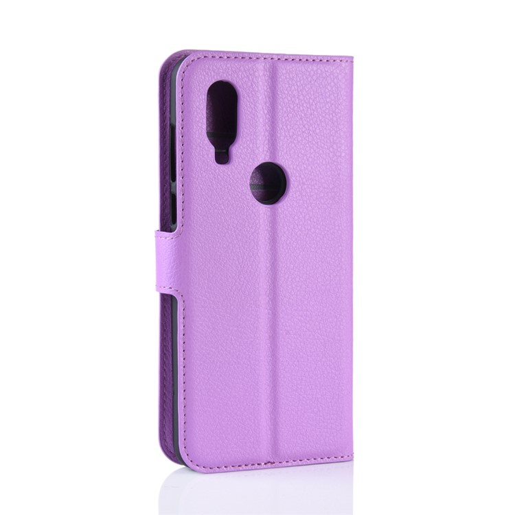 For Motorola One Vision / P50 Litchi Skin PU Leather Wallet Phone Case - Purple-6