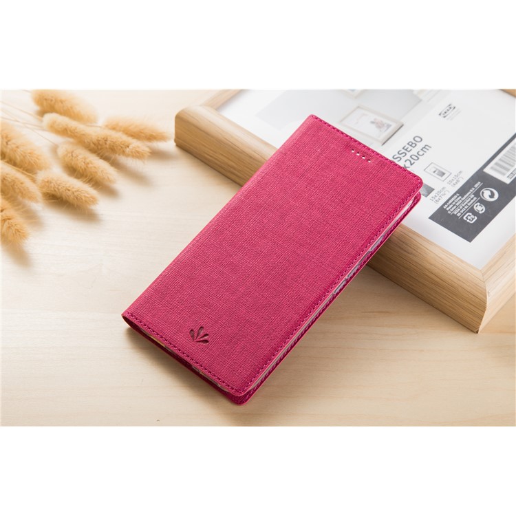 VILI DMX Cross Texture Leather Stand Case with Card Slot for Motorola One / P30 Play - Rose-5