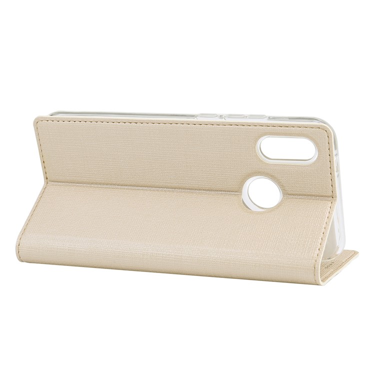 VILI DMX Cross Texture Leather Stand Case with Card Slot for Motorola One / P30 Play - Gold-4