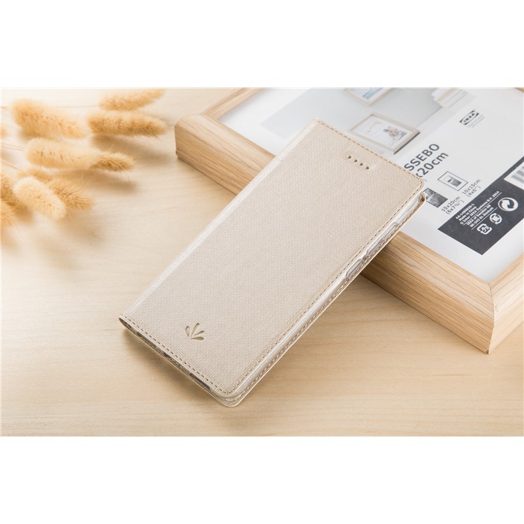 VILI DMX Cross Texture Leather Stand Case with Card Slot for Motorola One / P30 Play - Gold-7
