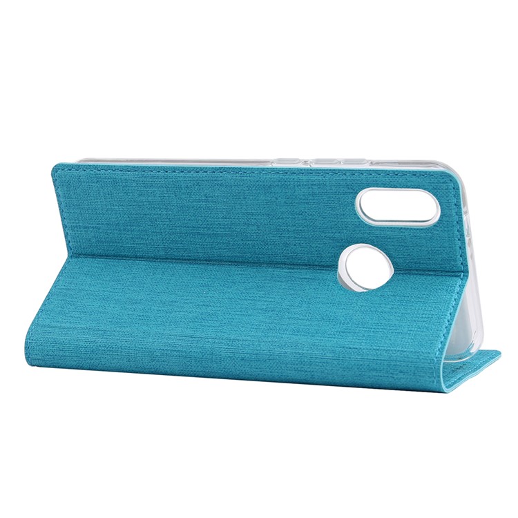 VILI DMX Cross Texture Leather Stand Case with Card Slot for Motorola One / P30 Play - Blue-4