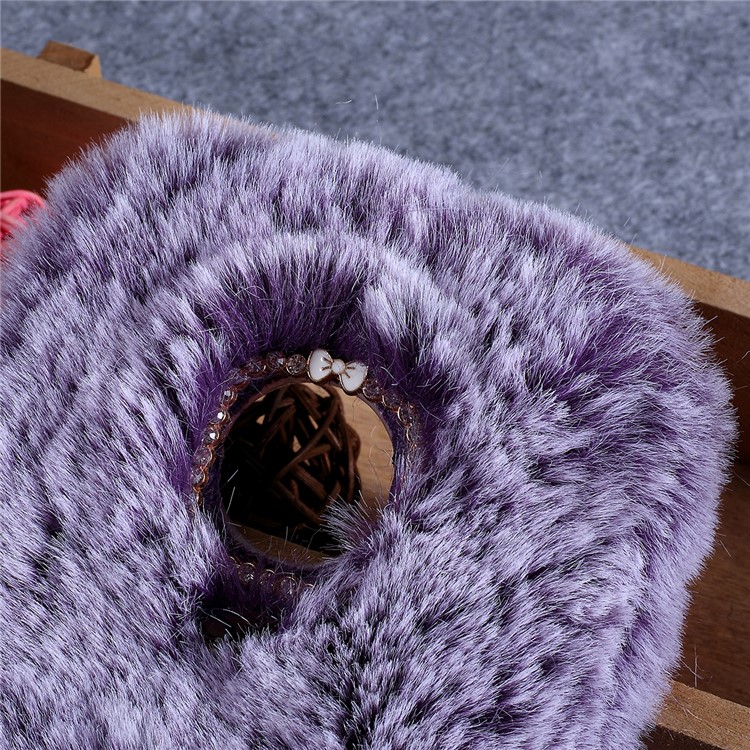 Soft Fur Coated TPU Back Cell Phone Case for Motorola Moto G7 Play (EU Version) - Purple-2