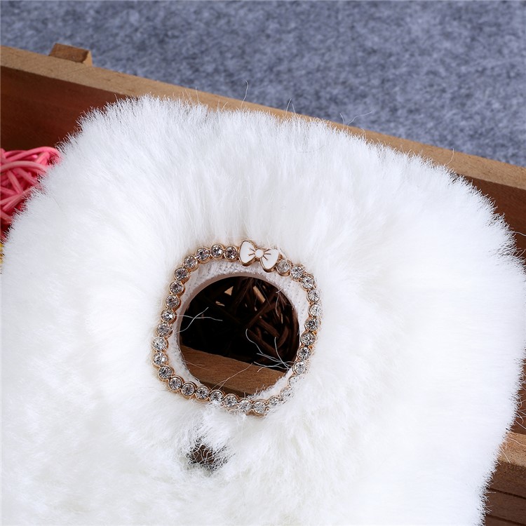 Soft Fur Coated TPU Back Cell Phone Case for Motorola Moto G7 Play (EU Version) - White-2
