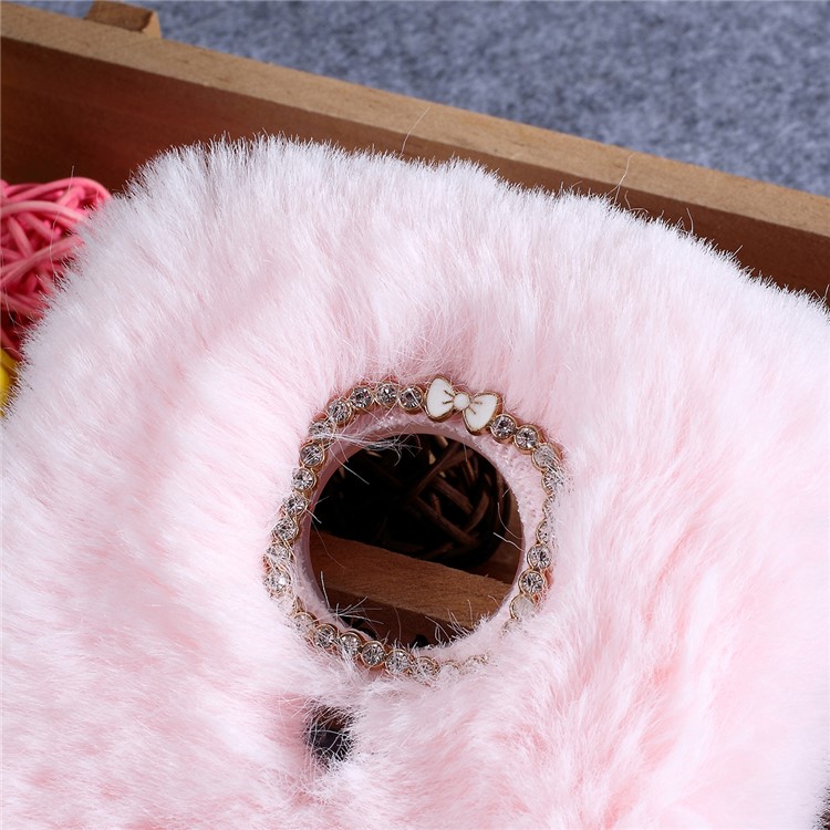 Soft Fur Coated TPU Back Cell Phone Case for Motorola Moto G7 Play (EU Version) - Pink-2