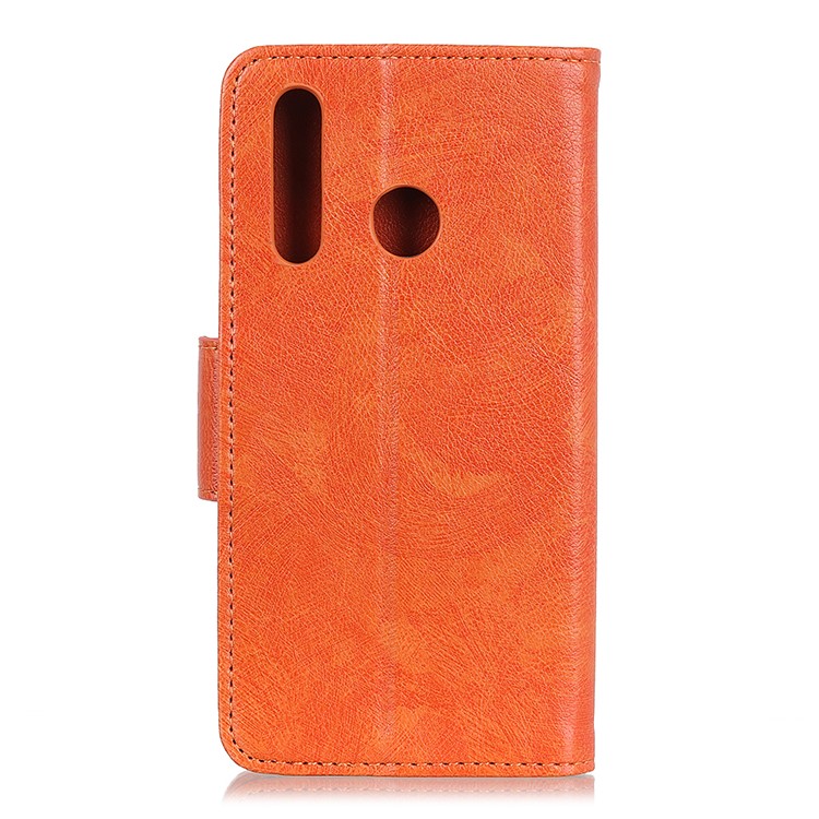 Nappa Texture Split Leather Wallet Case Shell for Motorola Moto P40 Power - Orange-10