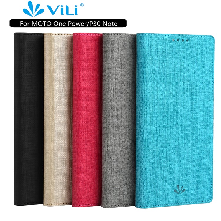 VILI DMX Cross Texture Stand Leather Card Holder Case for Motorola One Power / P30 Note in China - Grey-18