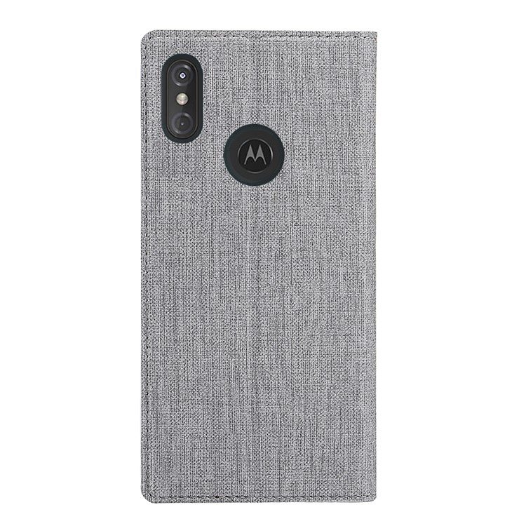 VILI DMX Cross Texture Stand Leather Card Holder Case for Motorola One Power / P30 Note in China - Grey-6