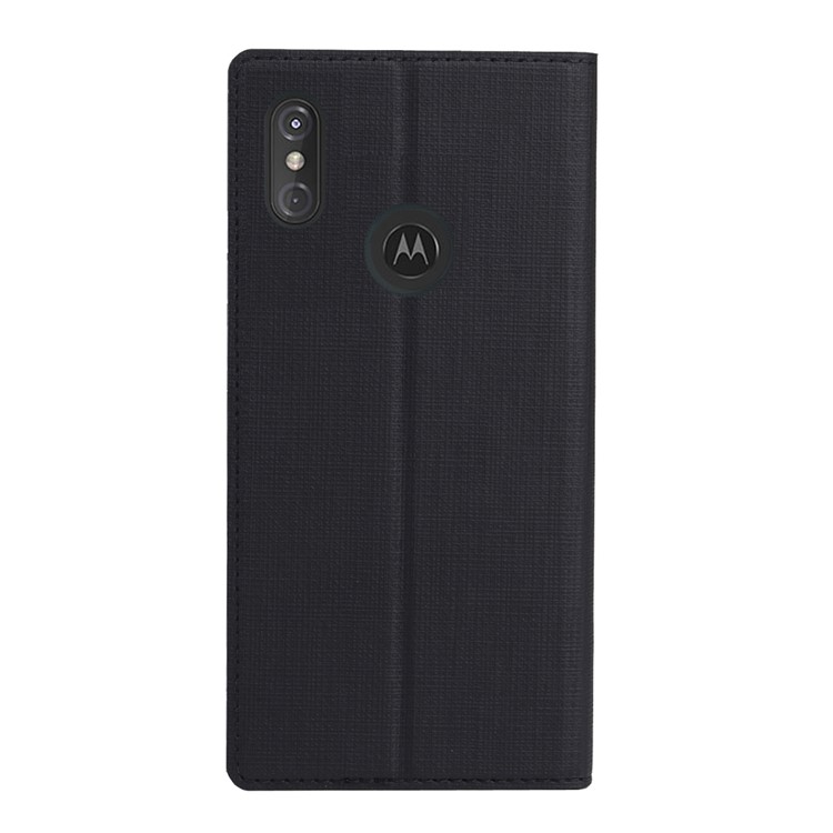 VILI DMX Cross Texture Stand Leather Card Holder Case for Motorola One Power / P30 Note in China - Black-3