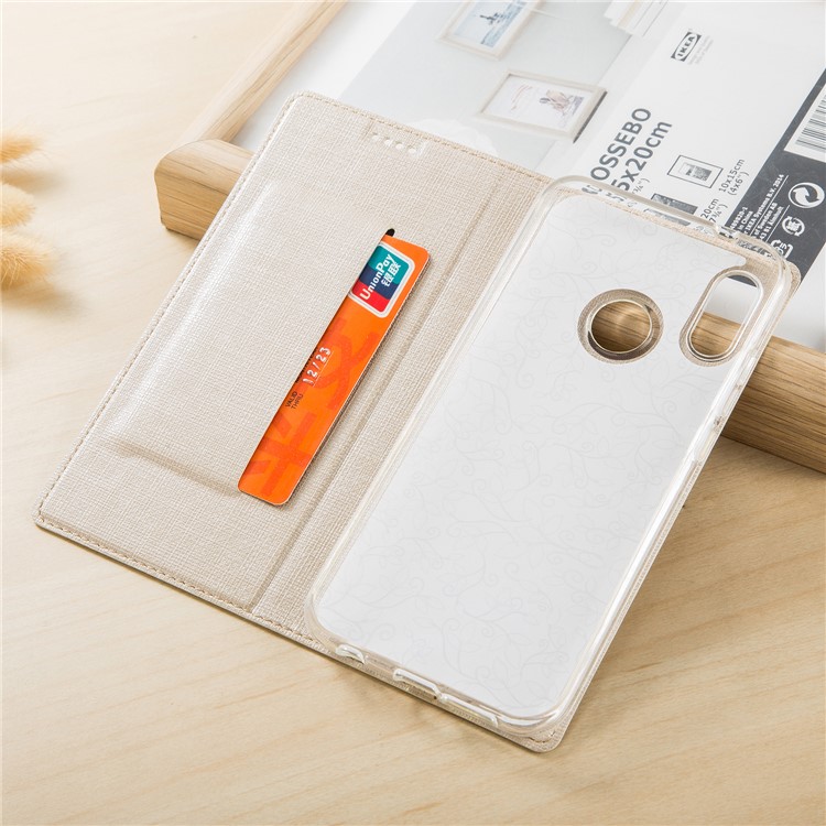 VILI DMX Cross Texture Stand Leather Card Holder Case for Motorola One Power / P30 Note in China - Gold-7