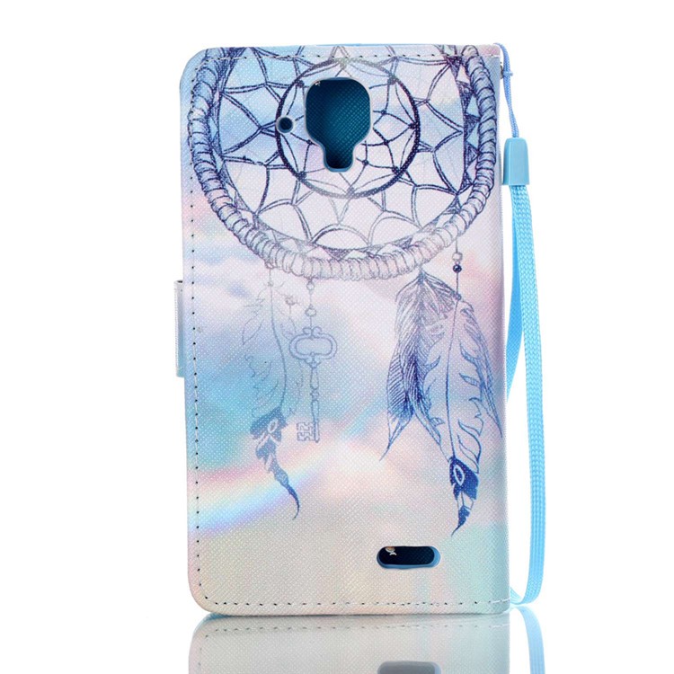 Pattern Printing Leather Wallet Cover for Lenovo A536 - Dream Catcher and Rainbow-2