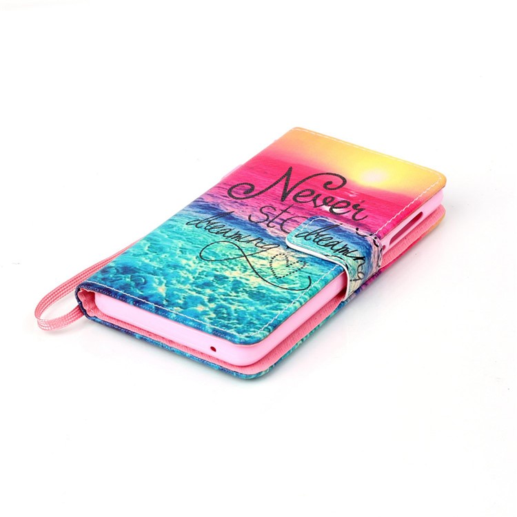 Pattern Printing Leather Wallet Case Cover for Lenovo A536 - Never Stop Dreaming-4