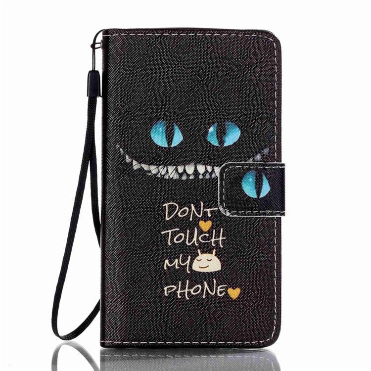 Pattern Printing Leather Flip Protective Cover for Lenovo A536 - Monster and Warning-1