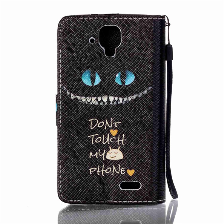 Pattern Printing Leather Flip Protective Cover for Lenovo A536 - Monster and Warning-2