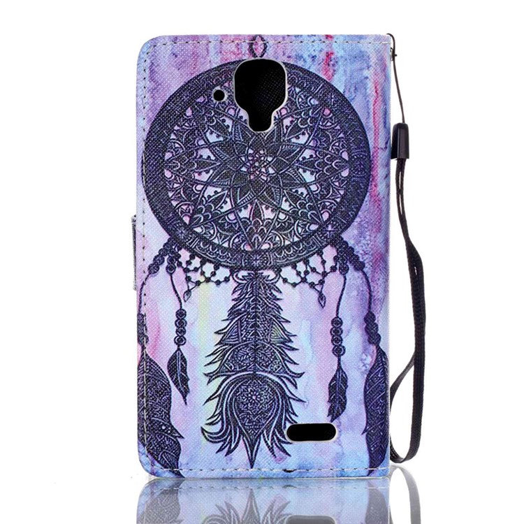 Pattern Printing Leather Wallet Phone Case for Lenovo A536 - Retro Dream Catcher-2
