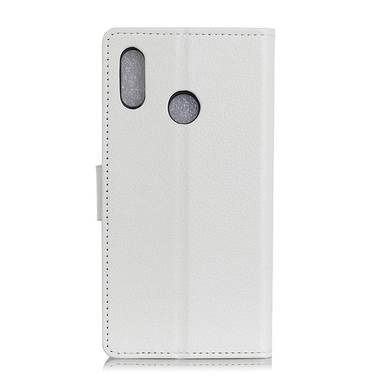 Litchi Skin PU Leather Wallet Mobile Shell for Motorola Moto P40 Power - White-3
