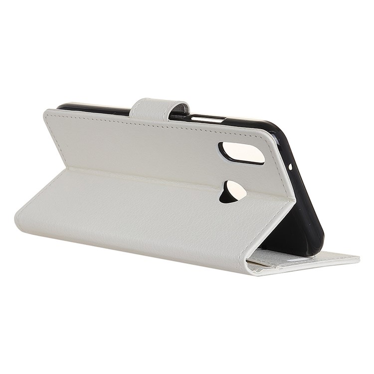 Litchi Skin PU Leather Wallet Mobile Shell for Motorola Moto P40 Power - White-4