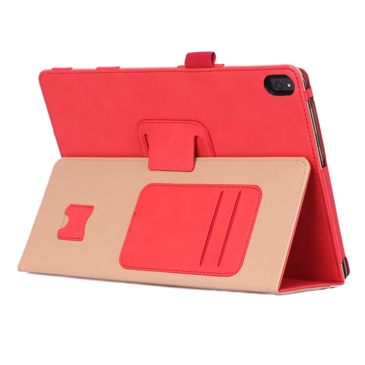PU Leather Tablet Stand Case with Card Slots and Elastic Hand Strap for Lenovo Tab M10 TB-X605F - Rose-9