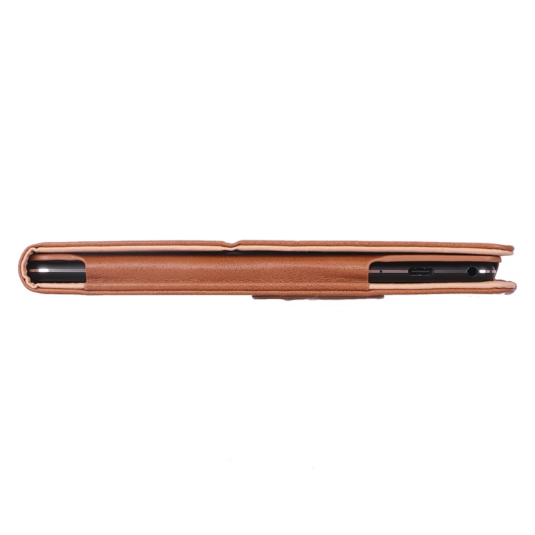 PU Leather Tablet Stand Case with Card Slots and Elastic Hand Strap for Lenovo Tab M10 TB-X605F - Brown-12
