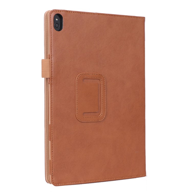 PU Leather Tablet Stand Case with Card Slots and Elastic Hand Strap for Lenovo Tab M10 TB-X605F - Brown-7
