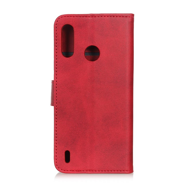 Matte PU Leather Stand Case Magnetic Mobile Shell for Motorola P40 Play - Red-10