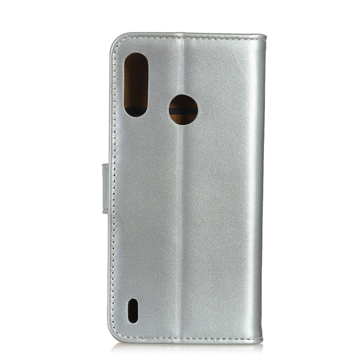 Wallet Leather Stand Case for Motorola P40 Play - Silver-8