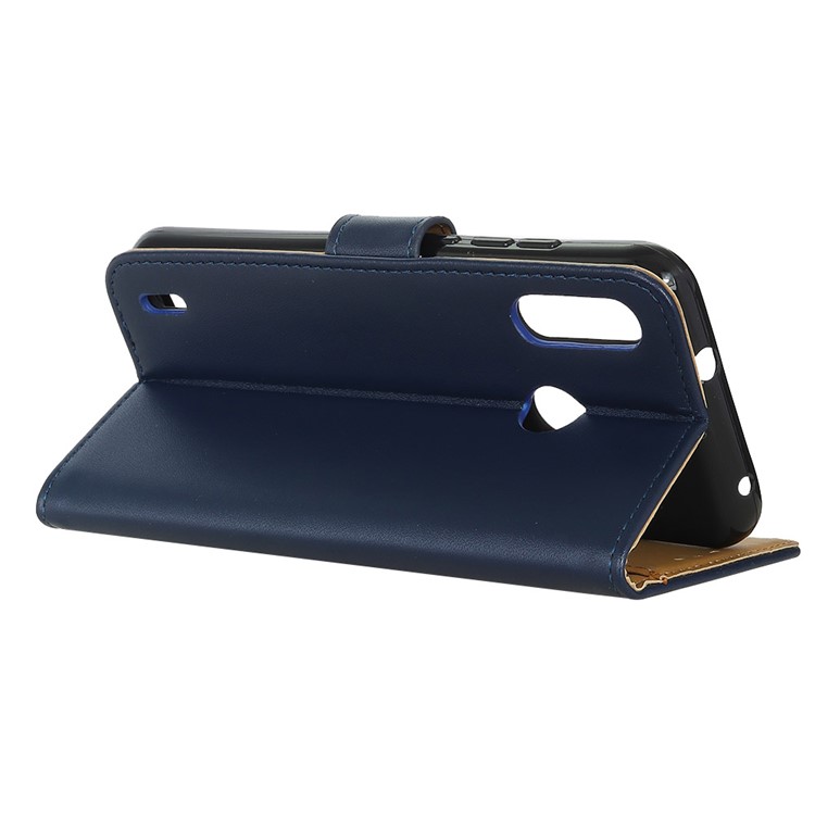 Wallet Leather Stand Case for Motorola P40 Play - Blue-3