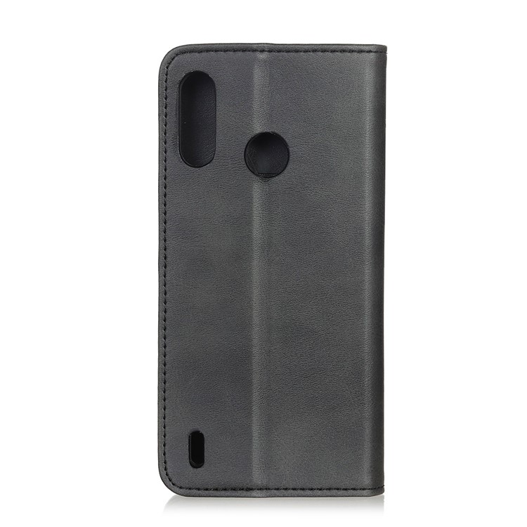 Auto-absorbed Split Leather Cell Phone Case for Motorola P40 Play - Black-7