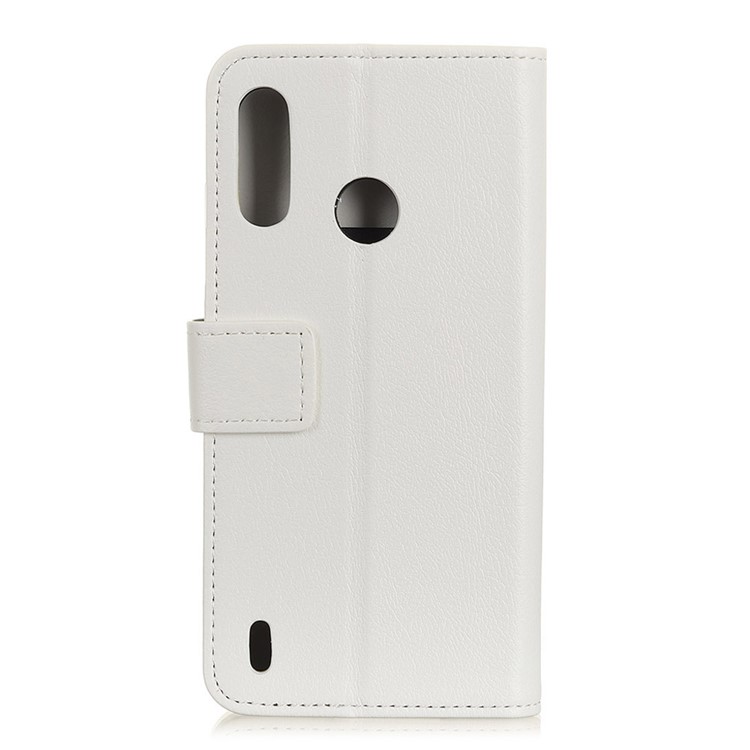 Wallet Stand Leather Flip Cell Phone Case for Motorola P40 Play - White-4