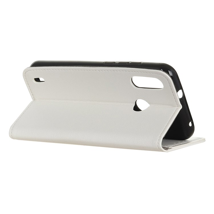 Wallet Stand Leather Flip Cell Phone Case for Motorola P40 Play - White-5