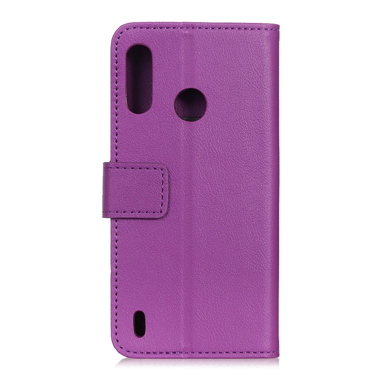 Wallet Stand Leather Flip Cell Phone Case for Motorola P40 Play - Purple-4