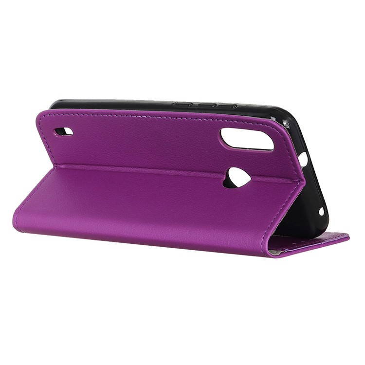 Wallet Stand Leather Flip Cell Phone Case for Motorola P40 Play - Purple-5