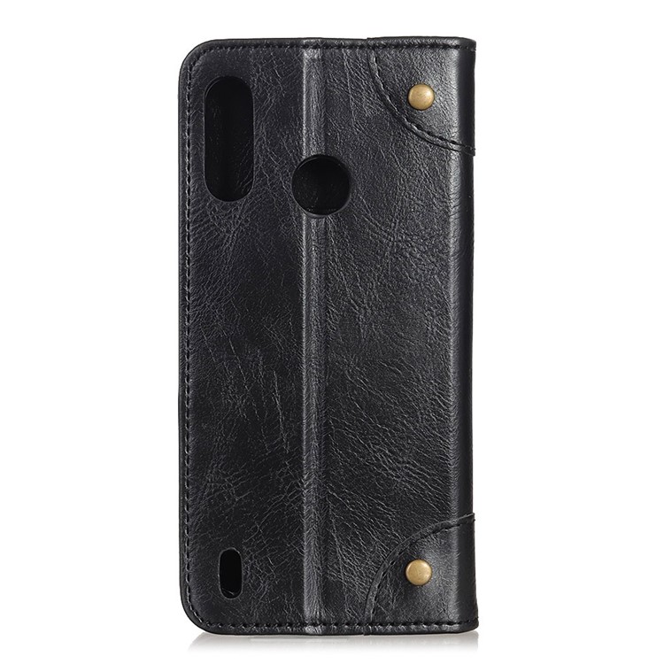 Crazy Horse Auto-absorbed Split Leather Wallet Case for Motorola P40 Play - Black-7