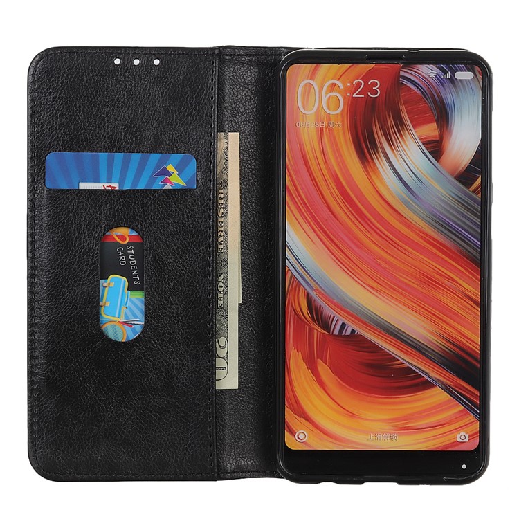 Auto-absorbed Litchi Texture Split Leather Wallet Case for Motorola P40 Power - Black-4