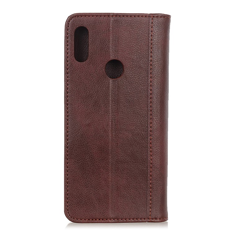Auto-absorbed Litchi Texture Split Leather Wallet Case for Motorola P40 Power - Brown-7