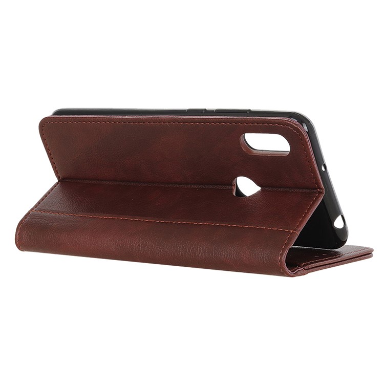 Auto-absorbed Litchi Texture Split Leather Wallet Case for Motorola P40 Power - Brown-8