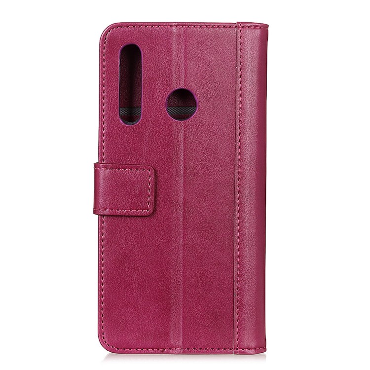Wallet Leather Stand Case for Motorola P40 Power - Red-10