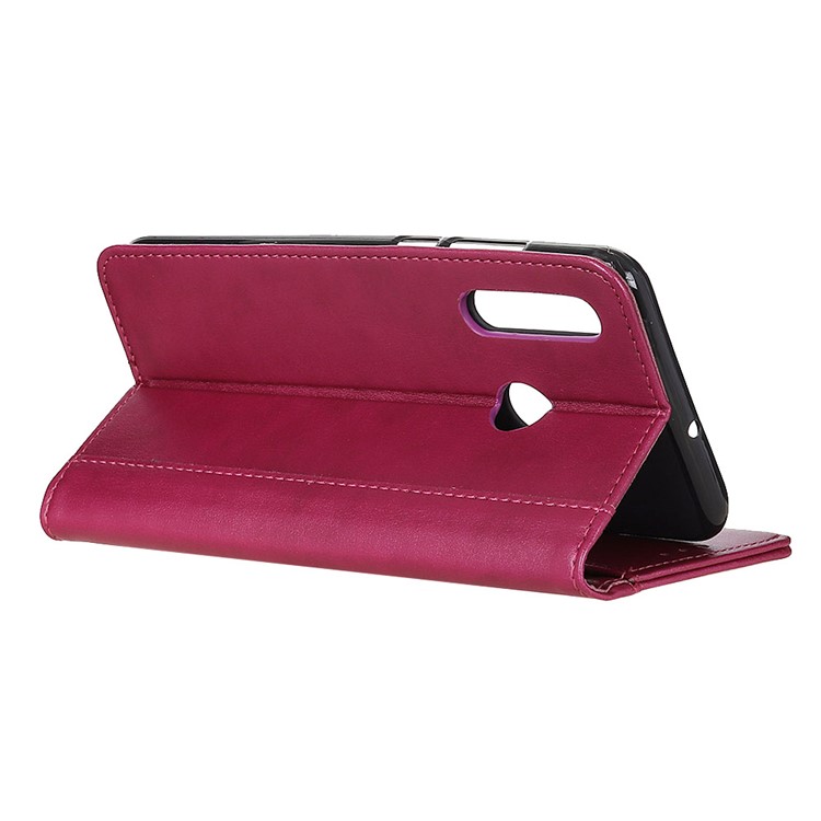 Wallet Leather Stand Case for Motorola P40 Power - Red-11